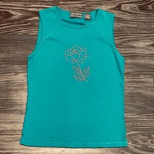 Turquoise Rose Tank